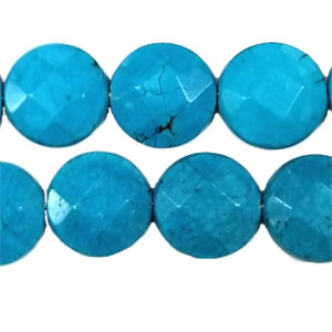 STABILIZED TURQUOISE FACETED DISC 18MM
